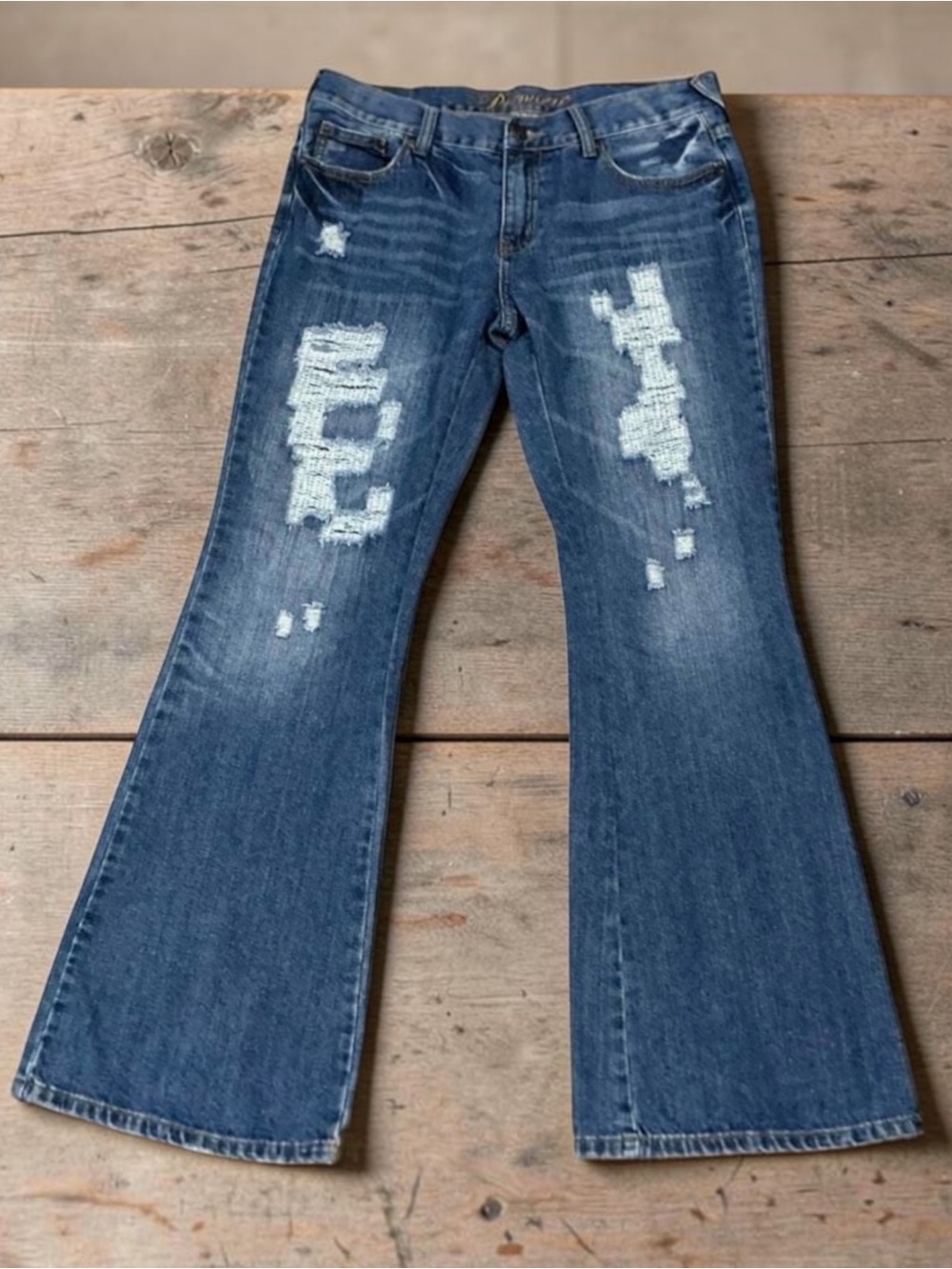 Premier by Rue 21 Distressed Wide Leg Bootcut Jeans